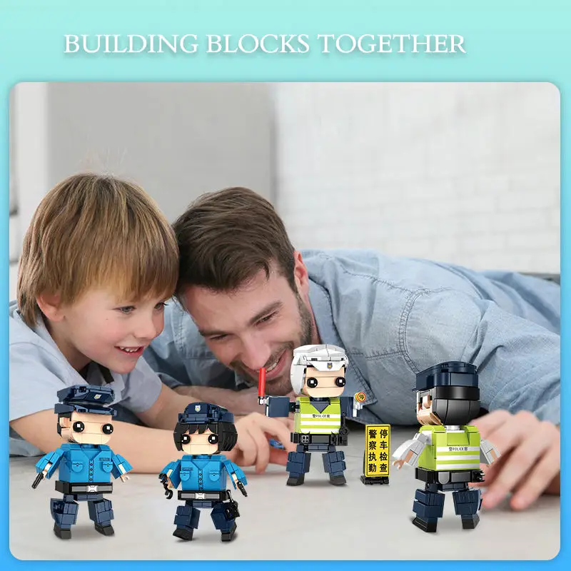 WOMA TOY C0612 4 in 1 assembly custom mini bricks building block child city police action figure toy
