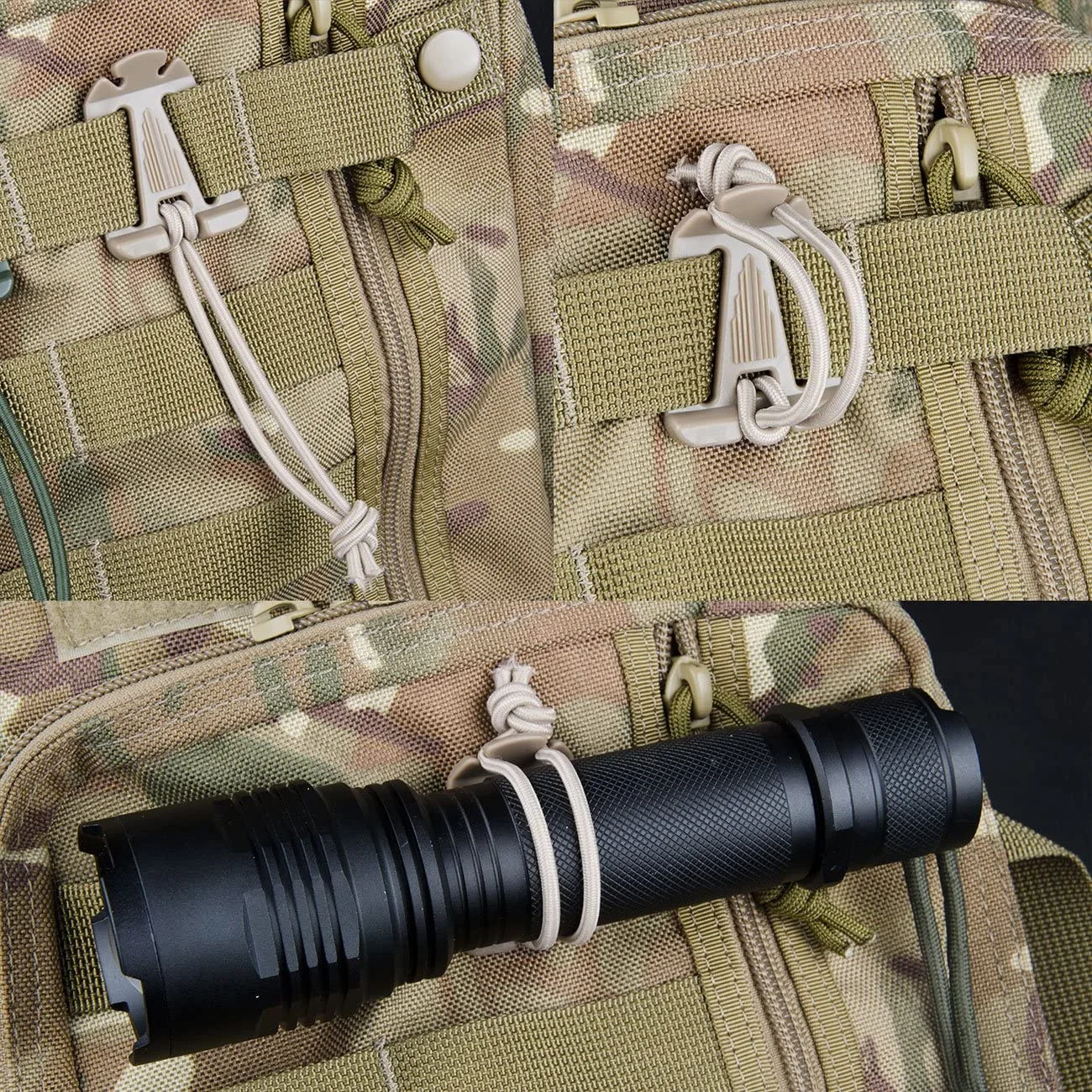 Outdoor Webbing Clip Buckle New with Elastic Cord Lanyard Webbing Organizer Storage Buckle Coil Backpack Clips