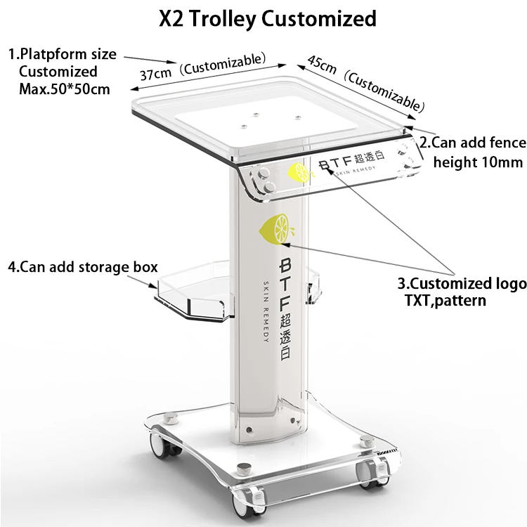 Wholesale Beauty Spa Facial Furniture Equipment Salon Trolley Cart Adjust Salon Trolley