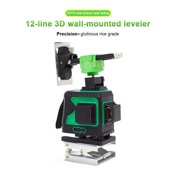 3D Beam Rotary Self-Leveling 360 Degree Horizontal&Vertical 12 Lines Laser Level  3D Green Laser Level