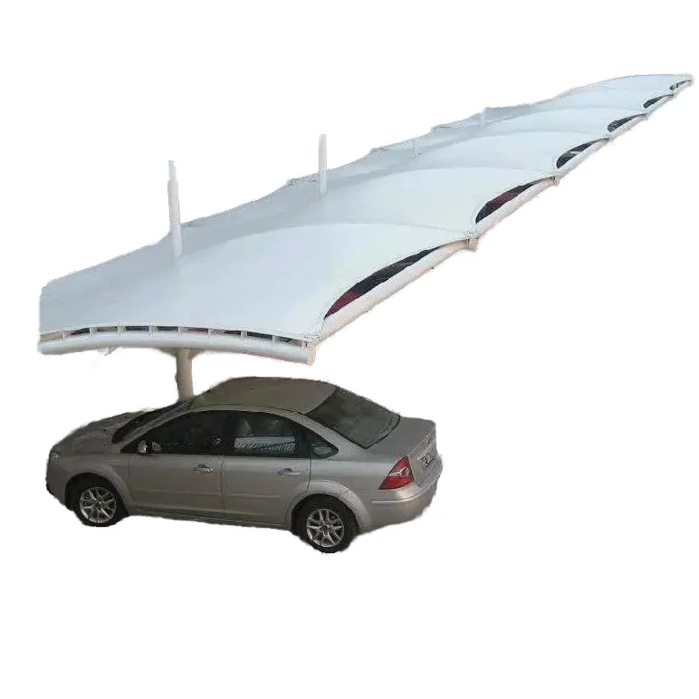 GB современный открытый парковочный навес с Q235 стальной каркас PVDF архитектурная мембранная ткань затеняющая крыша PTFE дизайн