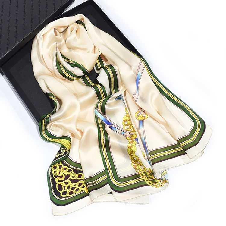 Роскошные шарфы женский шелковый шарф на заказ из 100% чистого шелка с цифровым (1600435615378)