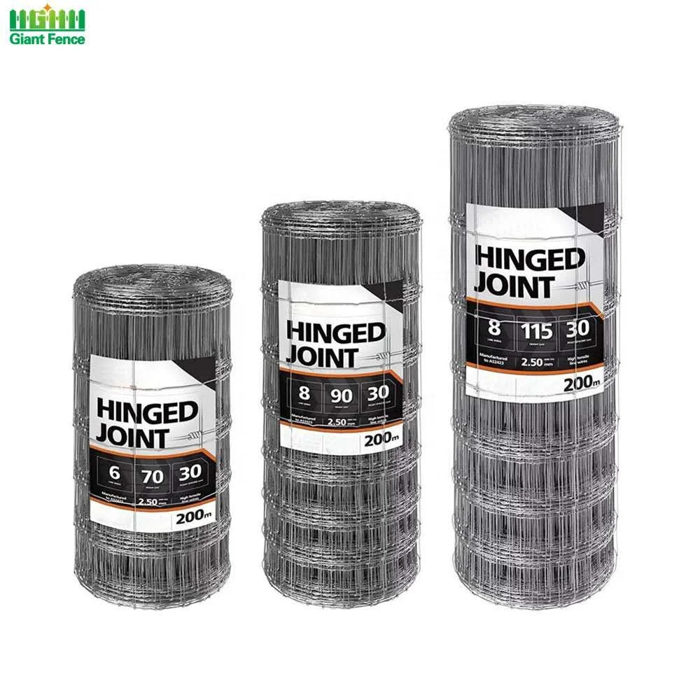 Electric Galvanized Hinge Joint Woven Wire Mesh Livestock Field Fence Cow Farm Fence