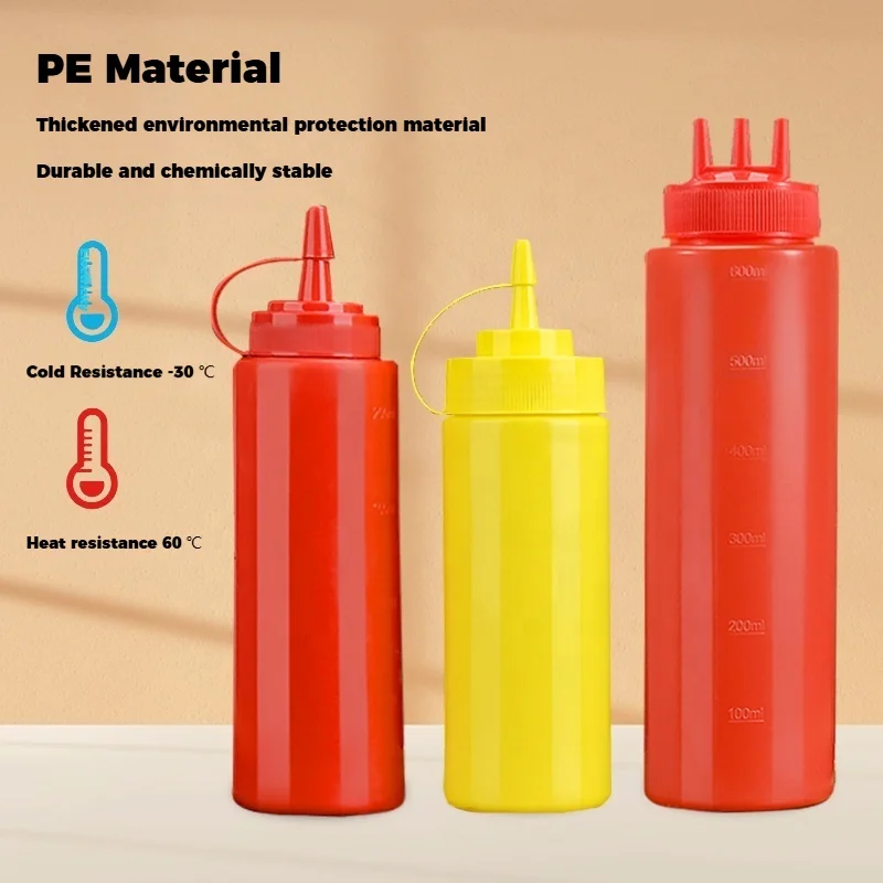 Wholesaler Plastic Packaging for Hotel & Restaurant Supplies BBQ Sauce Bottles for Soy Tomato Chocolate Syrup Other Beverages