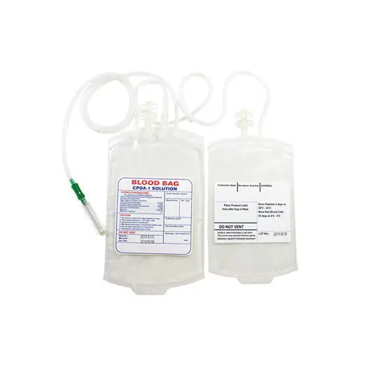 Medical Transfusion Blood Bag 250ml 350ml 450ml 500ml Single Double Triple Quadruple Blood Bag with Cpda-1
