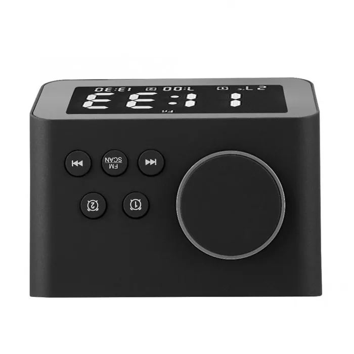 dual usb alarm clock FM radio with snooze sleep function, LCD time display clock
