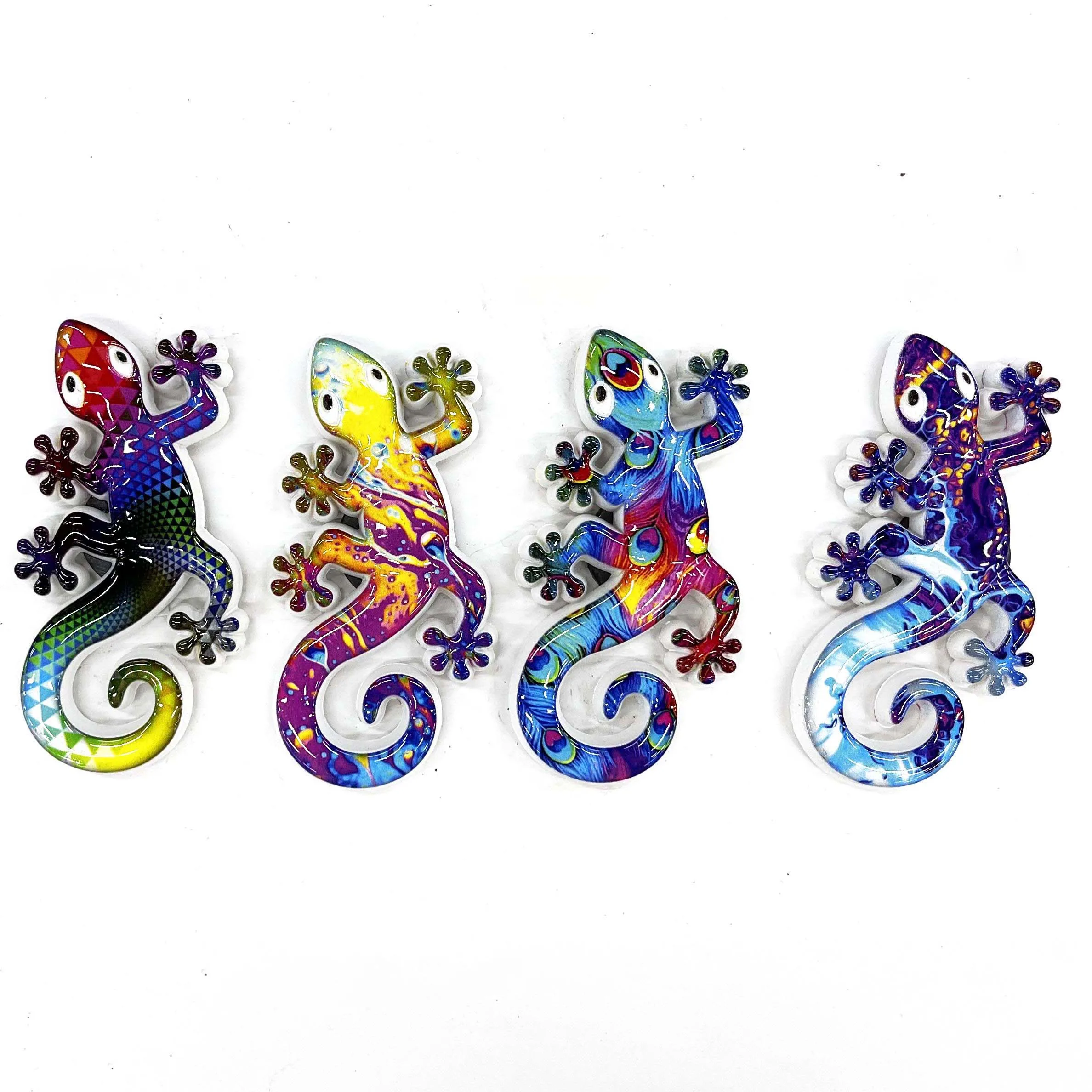 Custom Malta Colorful Lizards Geckos Shape Design Fridge Magnet 3D Refrigerator Magnet for Fridge Resin Craft Souvenir Gifts