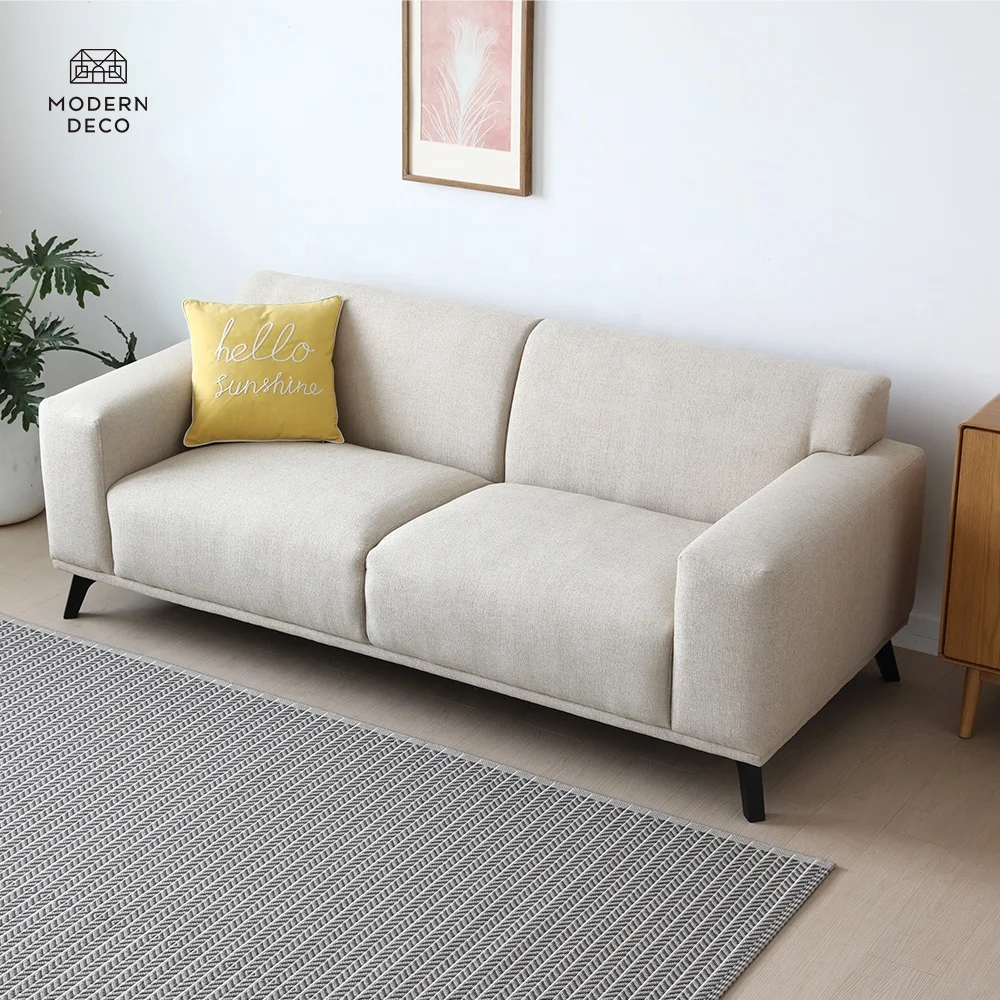 fabric beige sofa high quality modern design nordic 3 seater cream canape soffa custom factory direct wholesale