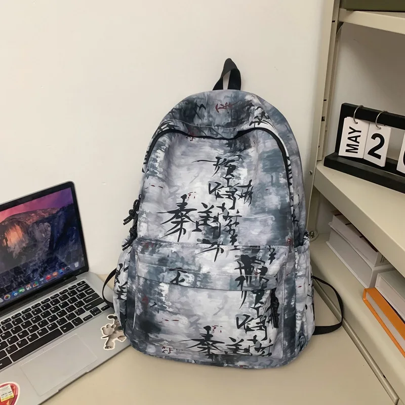 New Arrival Chinese Style Large Capacity Tie-Dye Backpack Men Casual Sense Middle High School Student College Student Backpack