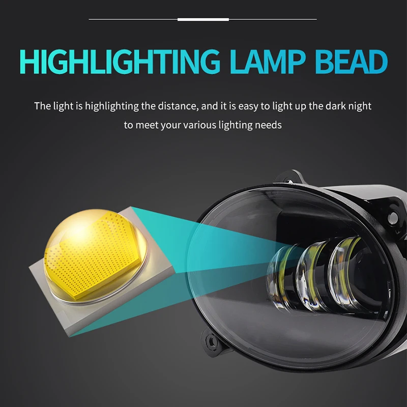 Hearxin 4inch Led Fog Lamp Projector Led Driving Spot Auxiliary Light Offroad 4x4 Led Off Road 30W Fog Lights Lighting