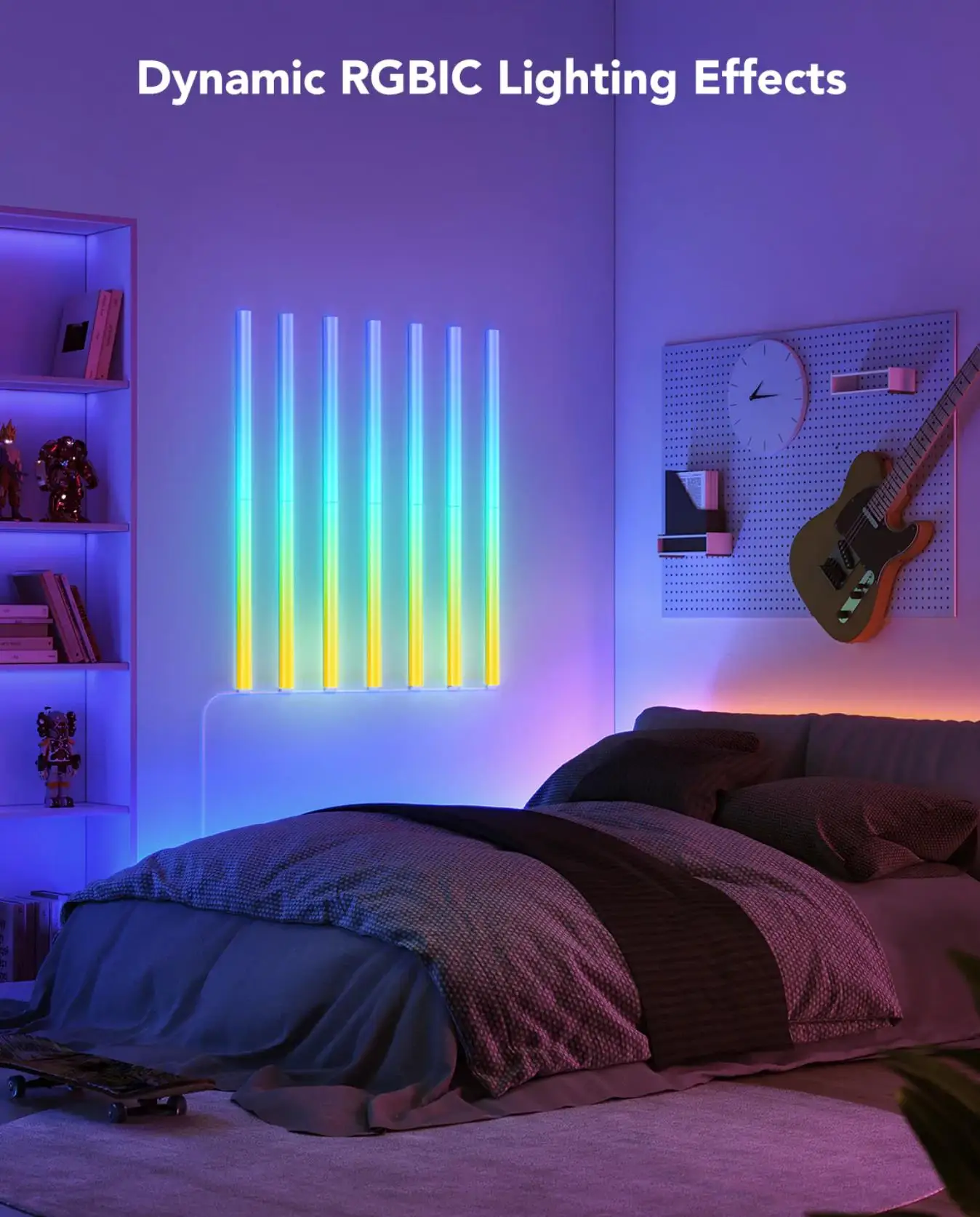 New design gaming room decor holiday indoor lighting colour changing rgb Smart led tube light bar