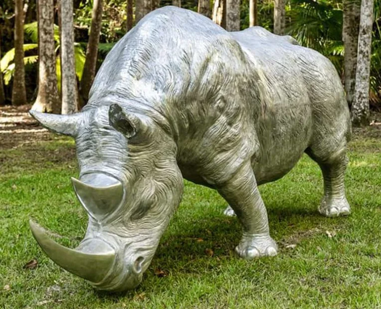 Garden Decoration Bronze Black Rhinoceros Sculpture for Home Decoration with Best Price