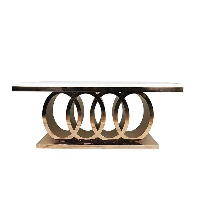 A8082 Marble   dining table gold legs