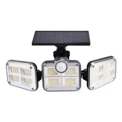 1000LM Wireless LED 3 Adjustable Heads 270 Wide Angle Solar Motion Sensor Lights Outdoor For Patio Yard Garage