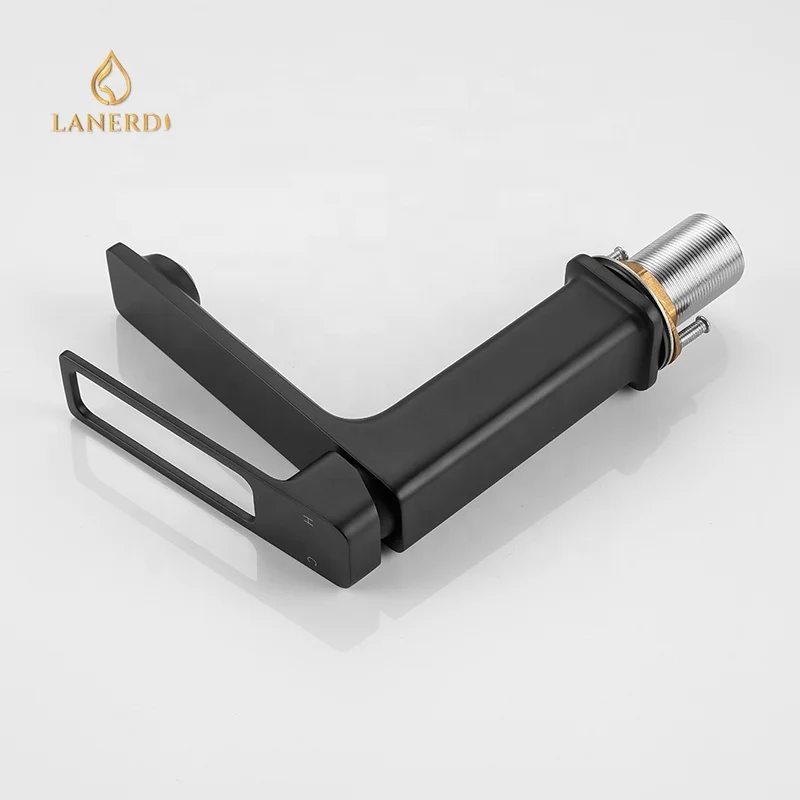 Luxury UPC Matte Black Bathroom Brass Basin Sinks Faucet Taps with Escutcheon griferia robinet torneira banheiro manufacturer