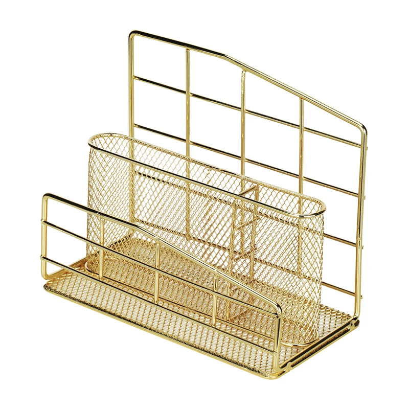 Настольный аксессуар Comix, офисные принадлежности, Радужный держатель для ручек, Сетчатый Контейнер для карандашей, настольный органайзер из металлической проволоки