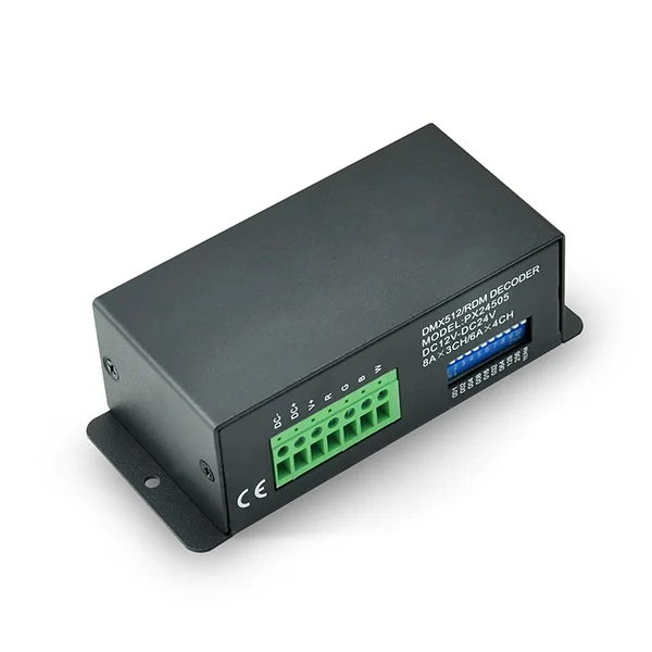 6A 4-канальный 8A 3-канальный RGBW светодиодный декодер DMX контроллер освещения с XLR 3 портами постоянного напряжения RDM диммеры