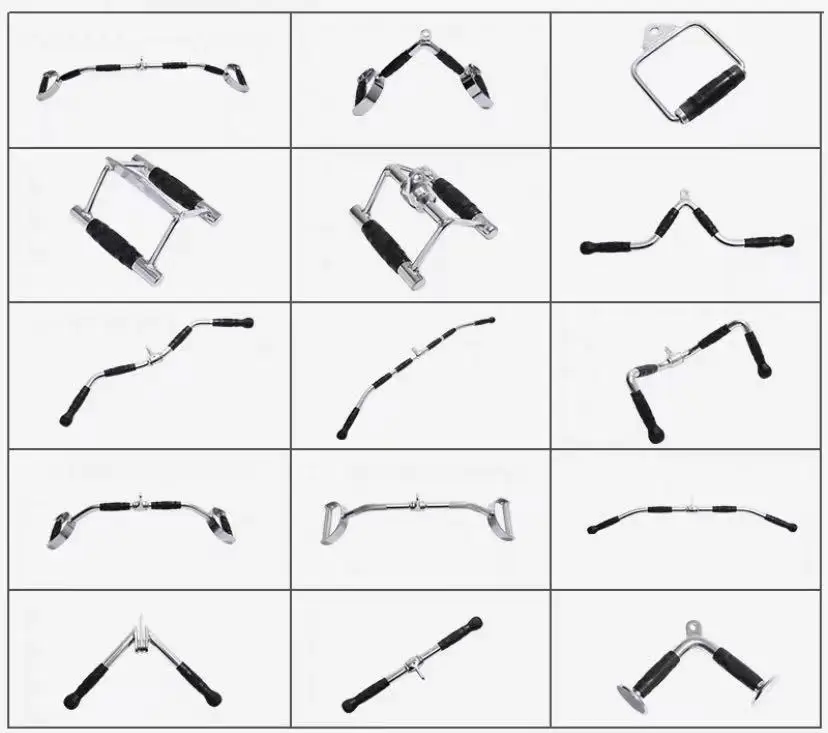 Deti Multi Equipment Fitness Accessories  Exercise Grip Bicep Press Cable Attachments Wide Grip Lat Pull Down Bar