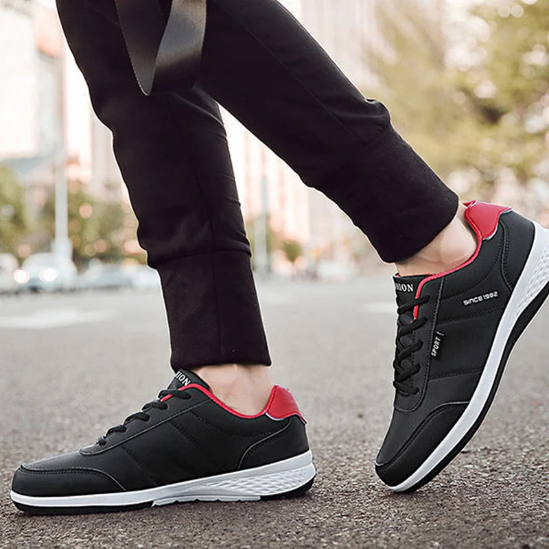 Fashion comfortable custom logo unique leather breathable soft Pu casual sports shoes for men