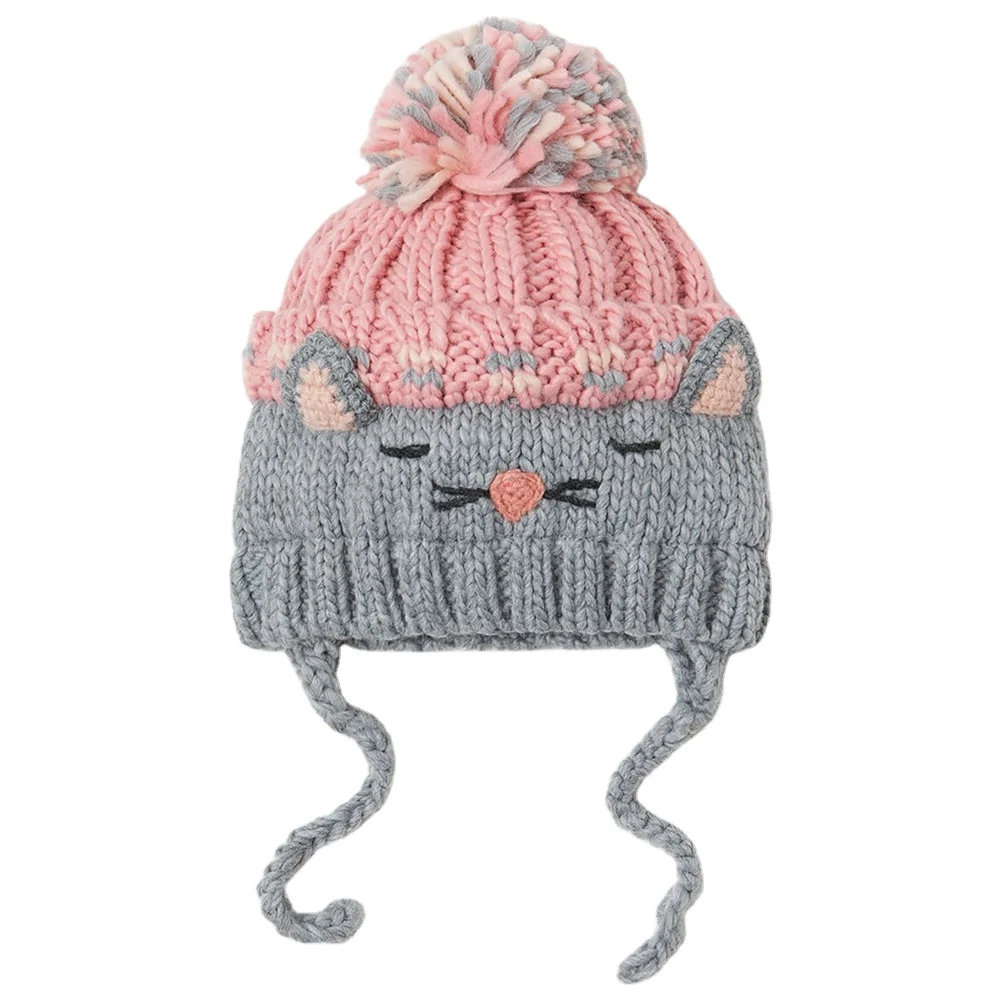 Customizable Baby Winter Cute Civet Cat Warmth Ear Knitted Hat
