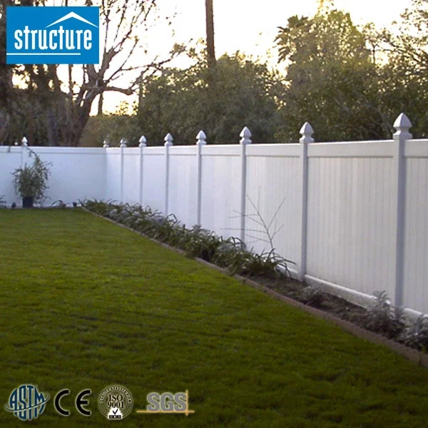 High security low price garden pvc plastic privacy double pvc fence
