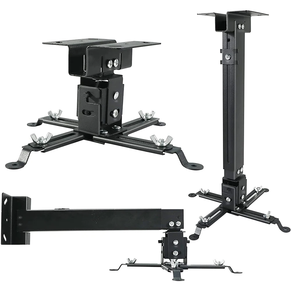 Black Projector Mount/ Extending Wall Ceiling Projection Bracket Height Adjustable  /Universal LCD/DLP Mounting