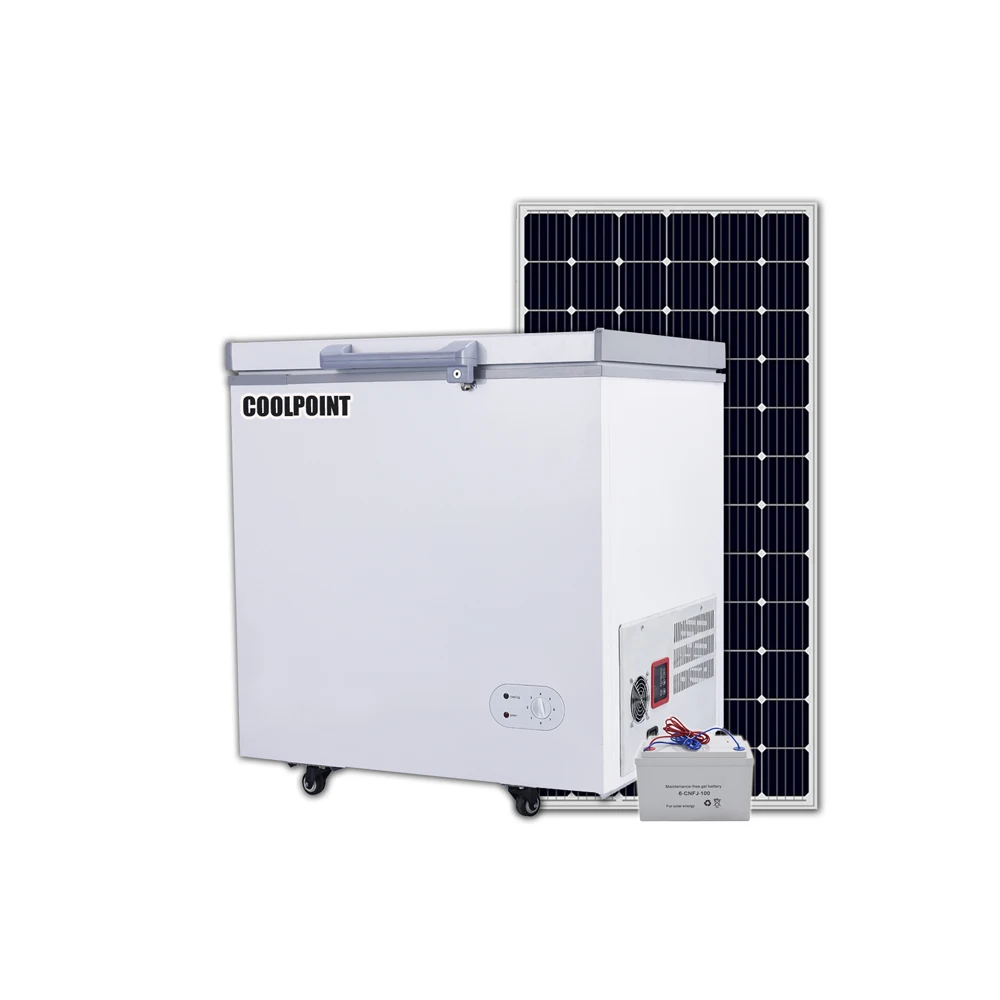 coolpoint 258 liters DC solar freezer refrigerator 12v solar fridg for sale