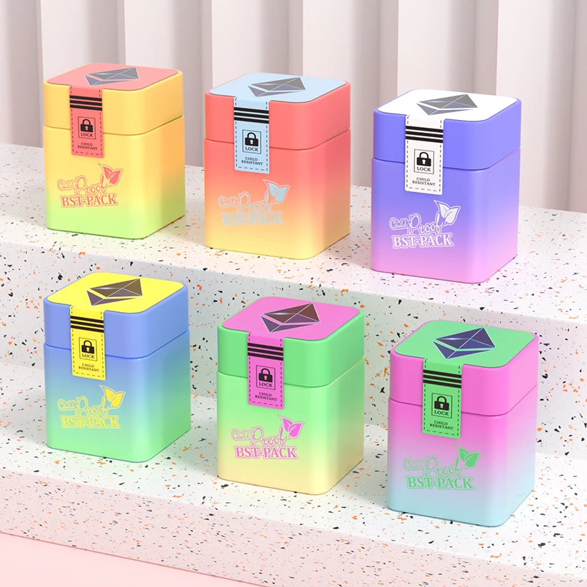 Custom Logo Airtight Food Stash Child Resistant Container Flower Packaging Child Proof Glass Jars