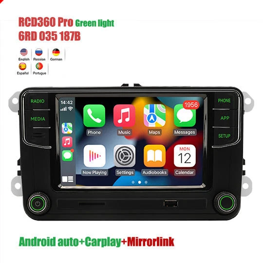 Noname RCD360 PRO Green Light MIB Car Radio Android Auto Carplay For VW Volkswagen Skoda Audi Seat