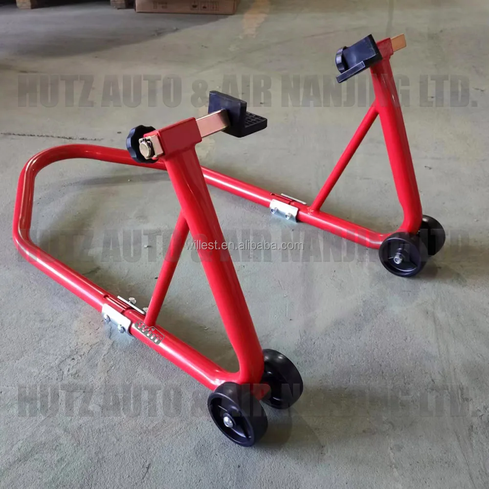 Motorbike rear paddock stand HUTZ 750 lbs steel tube motorcycle parking stand MS06R03A adjustable wheel support stand