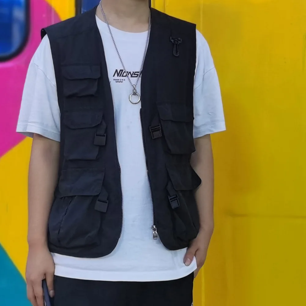Индивидуальная рабочая одежда с несколькими карманами, мужской летний Повседневный жилет для улицы, журналиста, рыбалки для фотосъемки
