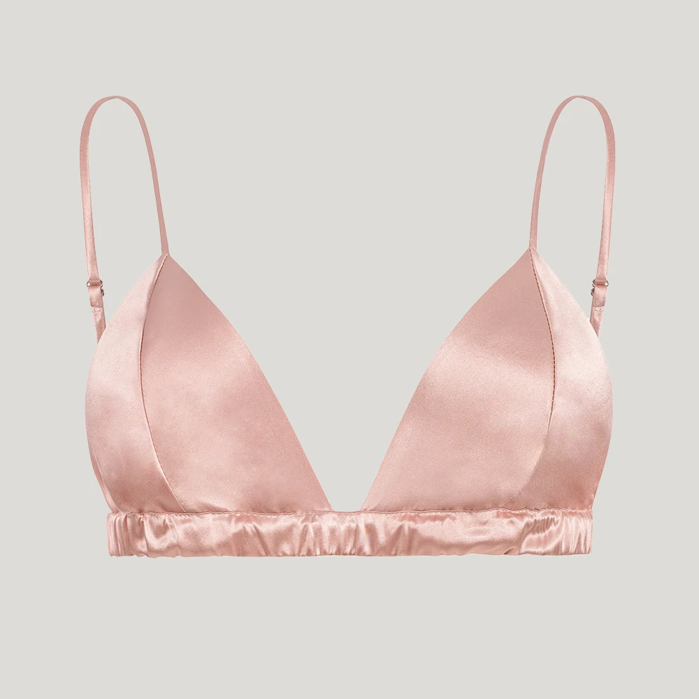 Custom Luxury Pure Silk Bra And Panties Set Women Silk Underwear Seamless 100% Mulberry Silk Lingerie