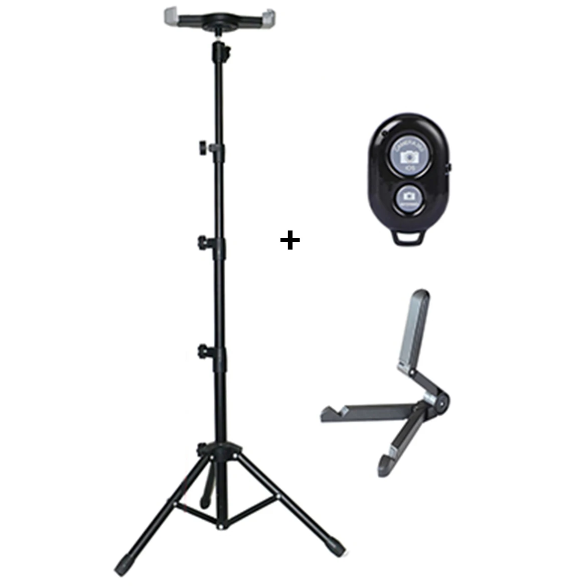 
360 rotation smartphone tablet holder Desktop adjustable mobile phone stand with wireless remote control 