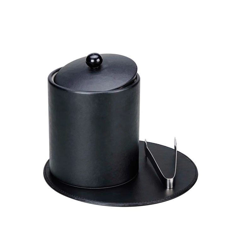 Hotel modern single layer design leather Ice bucket