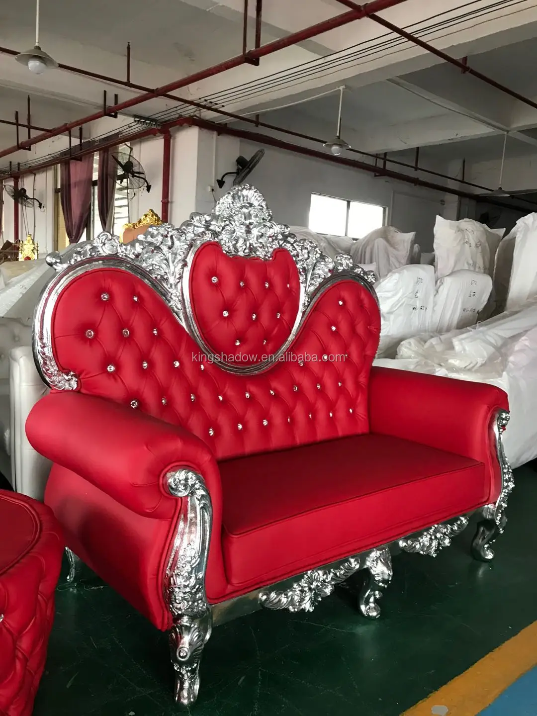 Royal waiting sofa leather waiting salon sofa nail salon reception sofa