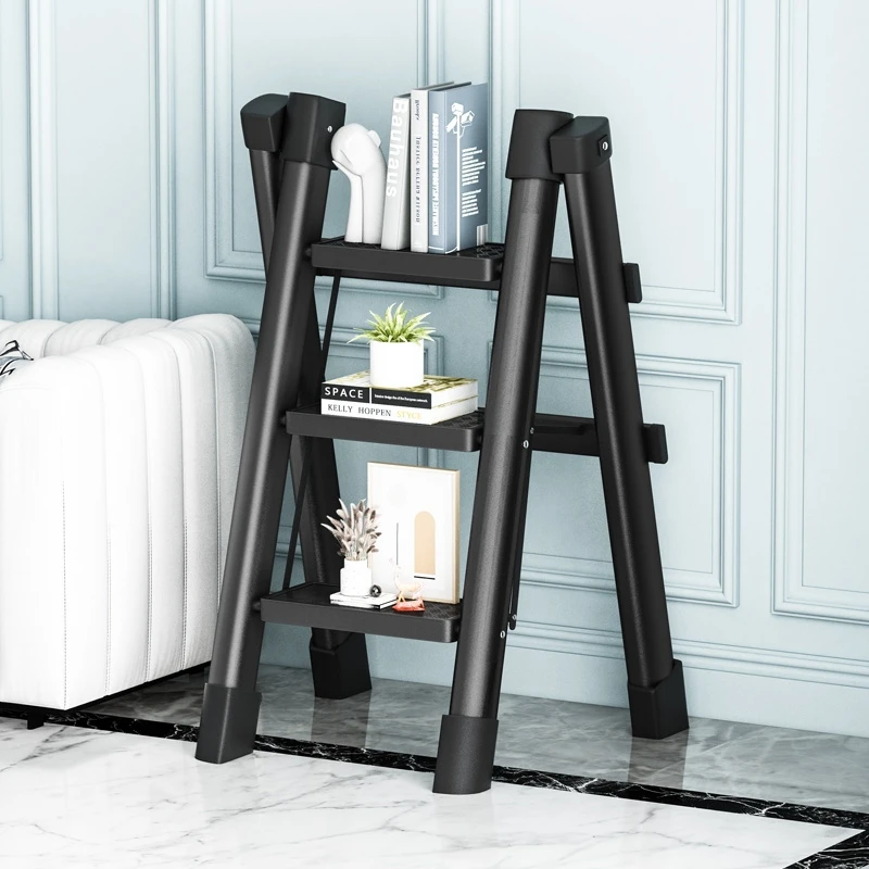 Household 3 4 5 6 foldable ladder steel ladder thickened and widened Three step ladder can be customized