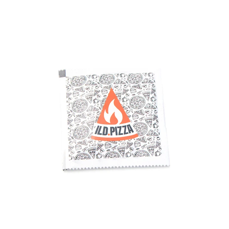 Customized Individual Wrapped Refreshing Cleaning Wet Tissue Wipes for Restaurants