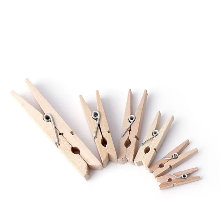 35mm Natural Wooden Clothes pin Photo Paper Peg mini Clothespin Craft Clips