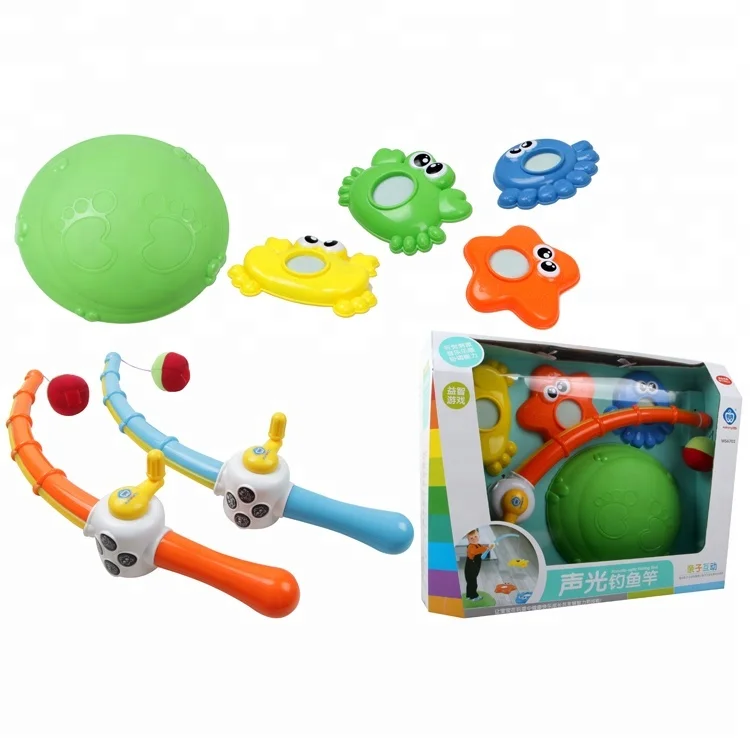 Best Selling Summer Beach Kids Plastic Toys Fishing Rod Toys with Sound and Light