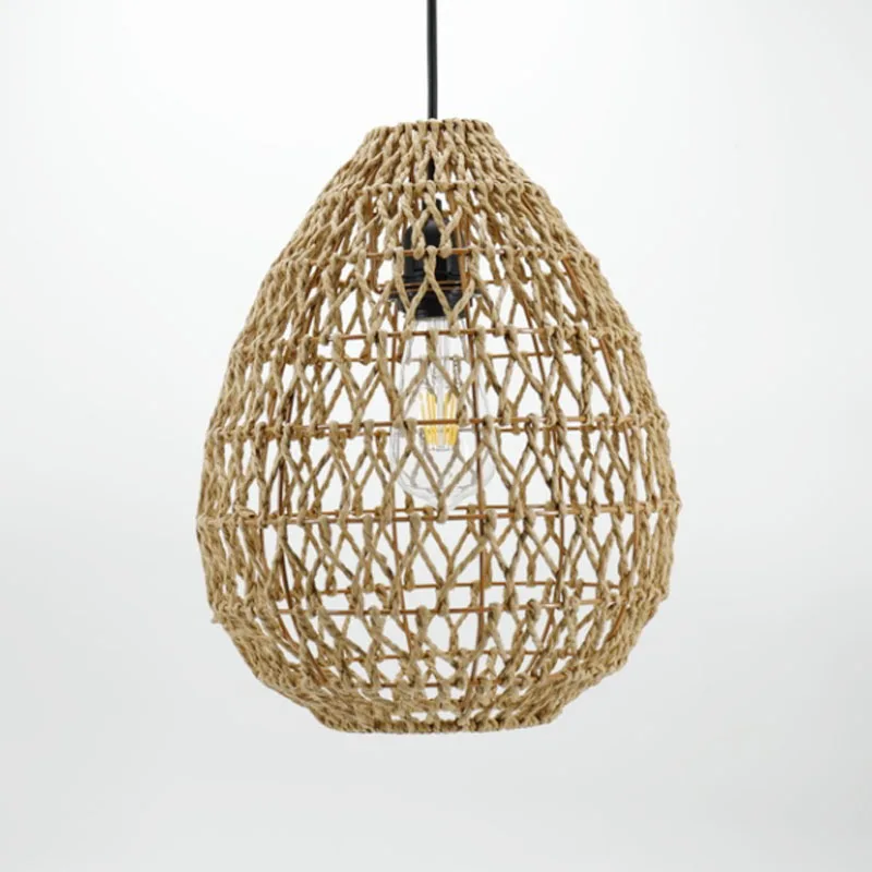 lampen  pendant lamps home decor paper rope lighting  rattan ceiling lamp room light lamparas-living lamparas colgantes