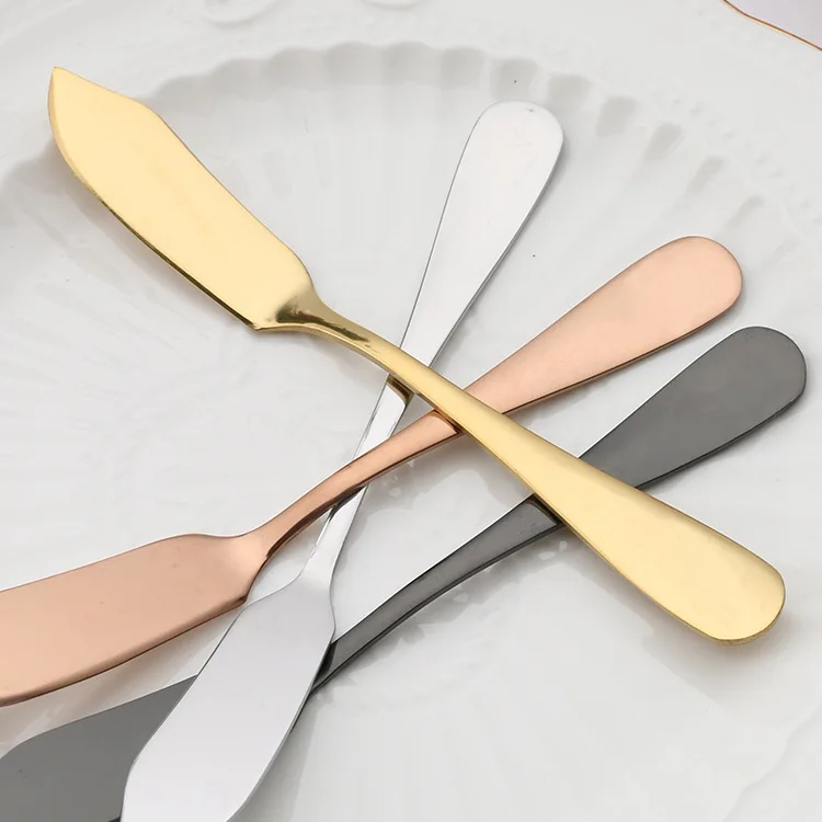 Недорогой цветной нож для масла из нержавеющей стали разбрасыватель масла нож для завтрака хлеба