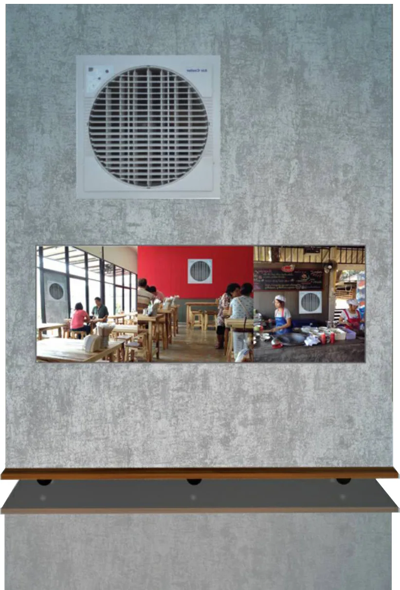 side discharge household three speed 250W honeycomb pas 6000m3/h wall window mounted DC 12V solar air cooler
