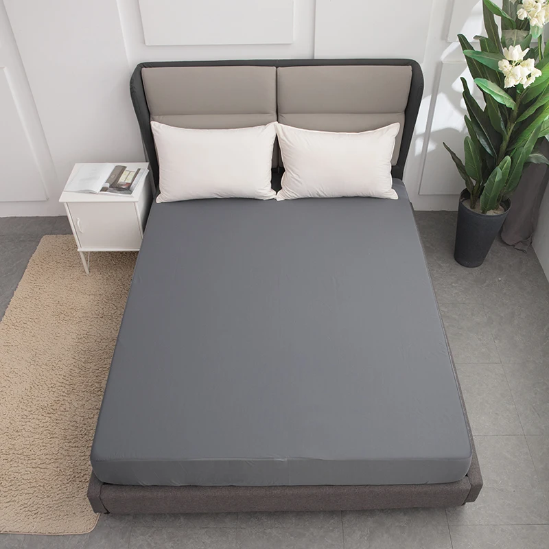 Leak Proof Mattress Cover Anti Dust Polyester Knitted Fitted Sheet 100% Waterproof Bed Cover Mattress Protector
