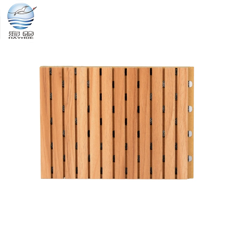 High sound absorption coefficient perforated sound insulation board grooved wall acoustic panel for conference hall