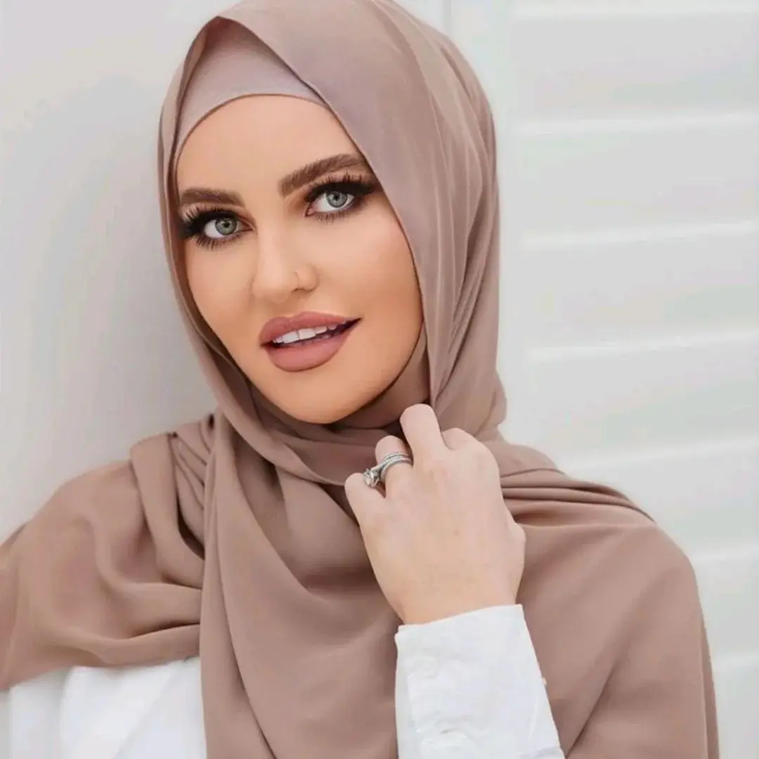 2022 Top Brand  Hot Selling Prefect Matching Premium Chiffon Hijab Set Matching Color Chiffon Hijab With Underscarf