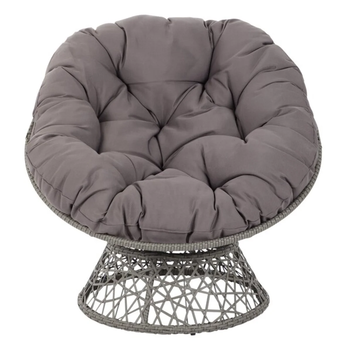 
Wicker swing round rattan K/D 360 steel/ metal frame swivel papasan chair for balcony outdoor furniture 