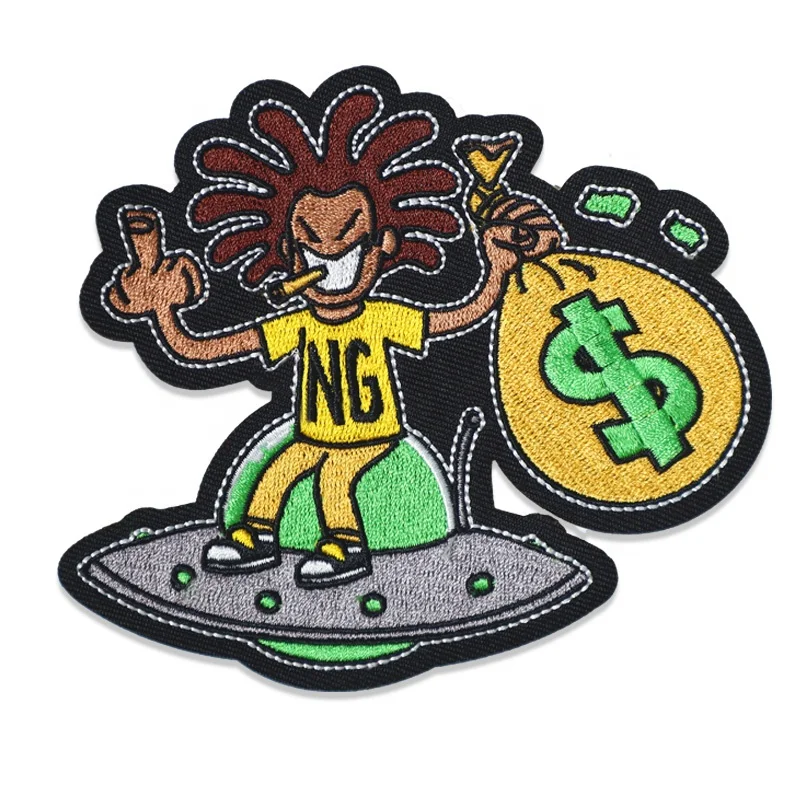 Индивидуальный дизайн, сделай сам, кавайная черная девушка, вышитые нашивки, значок, термоклейкая нашивка для шляп