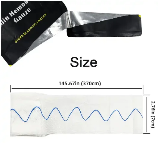 High-quality tactical survival Z-type folding hemostatic kaolin hemostatic medical gauze