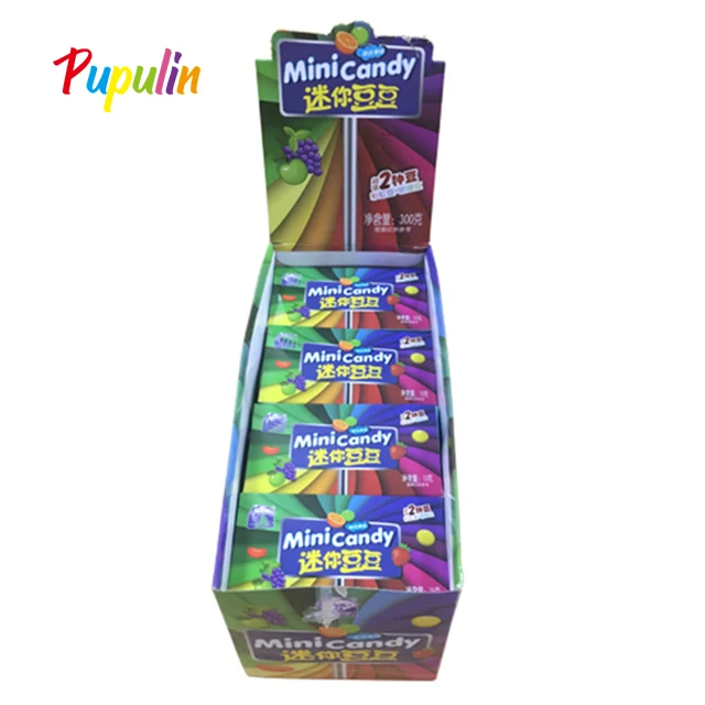 Bulk Fruit Flavor  Rainbow Chewy Candy box packing with different soft candy mix candy