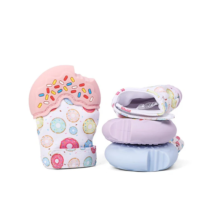 Hot Sales Baby Hand Mittens Soft Silicone Newborn Teething Biting Toy Baby Teether Mitten